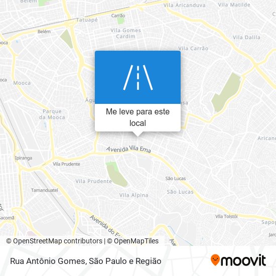 Rua Antônio Gomes mapa