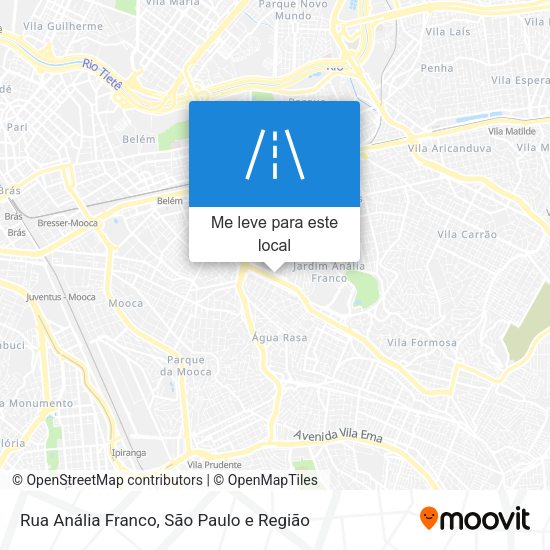 Rua Anália Franco mapa
