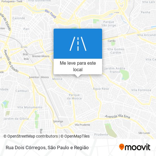 Rua Dois Córregos mapa