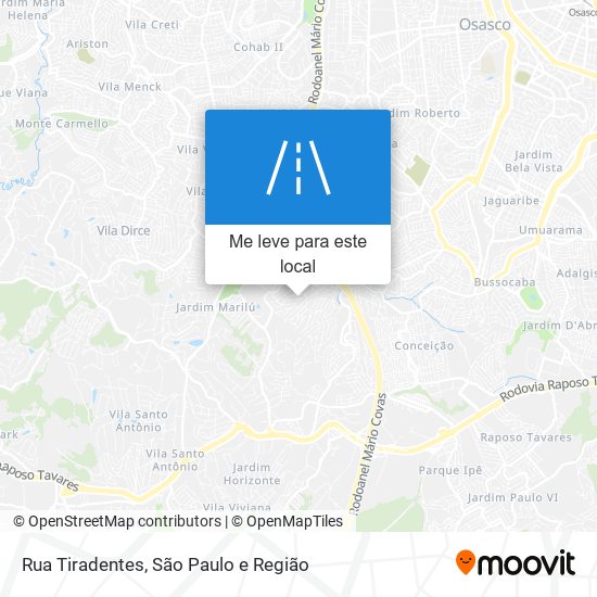 Rua Tiradentes mapa