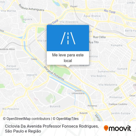 Ciclovia Da Avenida Professor Fonseca Rodrigues mapa