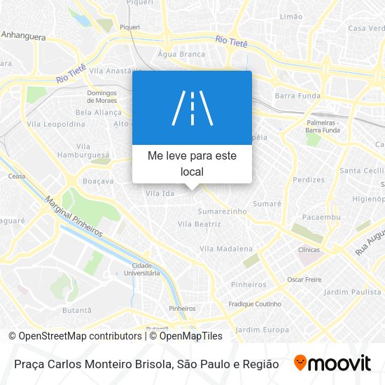Praça Carlos Monteiro Brisola mapa
