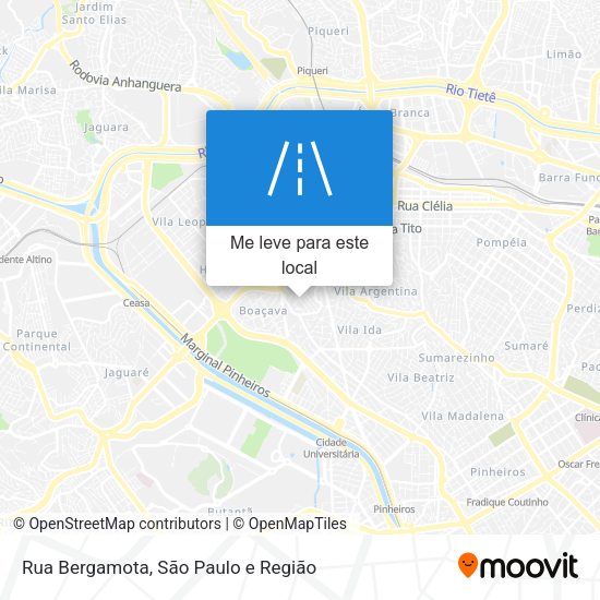 Rua Bergamota mapa