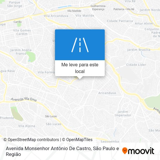 Avenida Monsenhor Antônio De Castro mapa