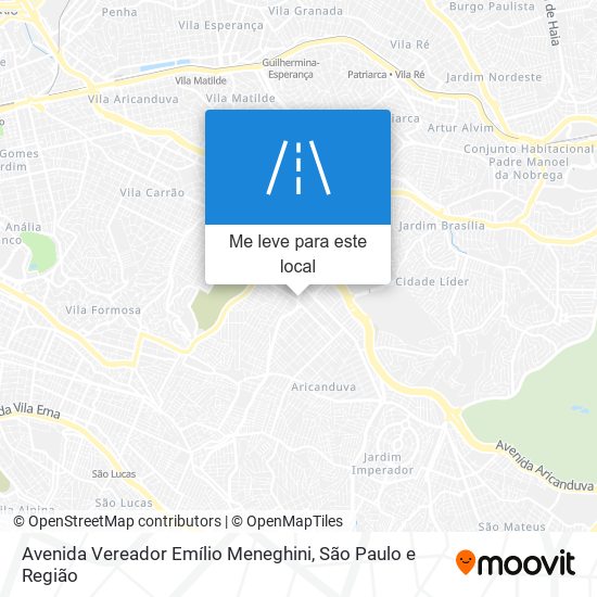 Avenida Vereador Emílio Meneghini mapa