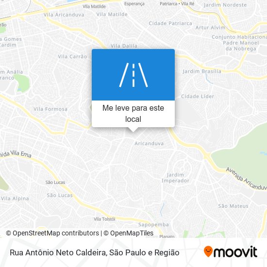 Rua Antônio Neto Caldeira mapa