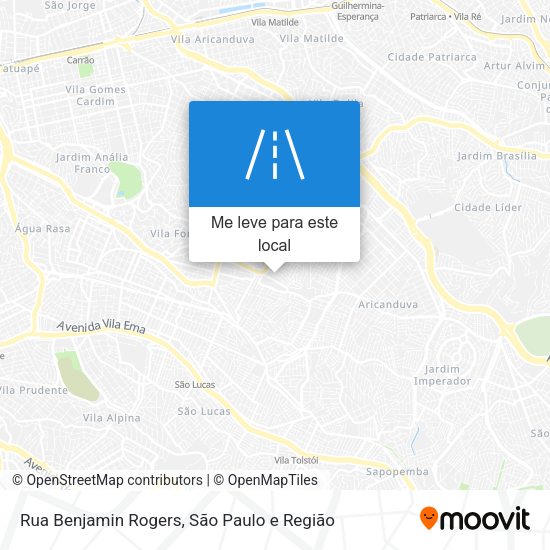 Rua Benjamin Rogers mapa
