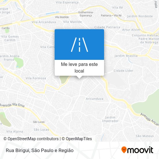 Rua Birigui mapa