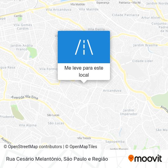 Rua Cesário Melantônio mapa