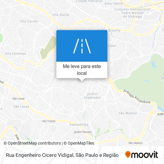 Rua Engenheiro Cícero Vidigal mapa