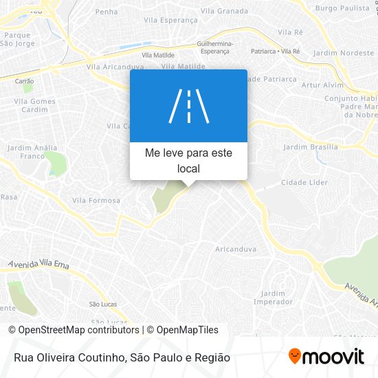 Rua Oliveira Coutinho mapa