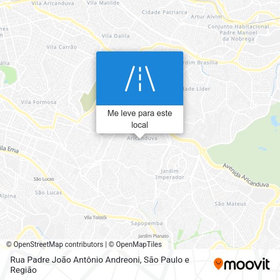 Rua Padre João Antônio Andreoni mapa