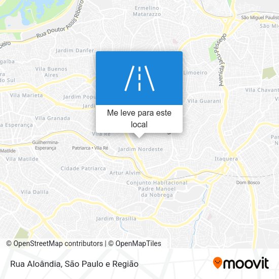 Rua Aloândia mapa