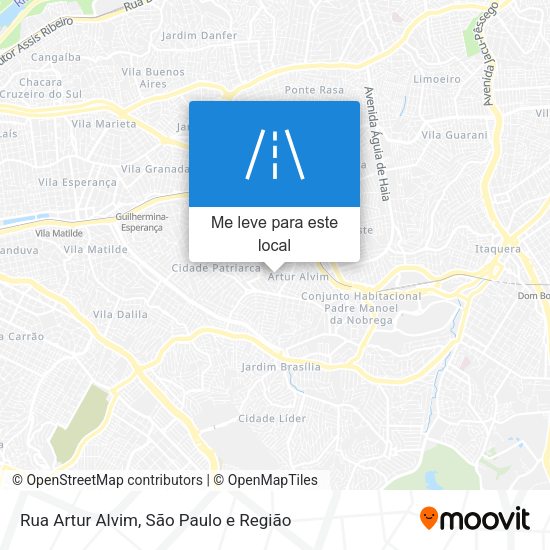 Rua Artur Alvim mapa