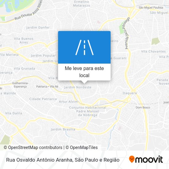 Rua Osvaldo Antônio Aranha mapa