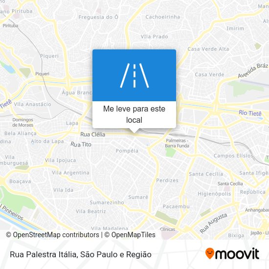 Rua Palestra Itália mapa
