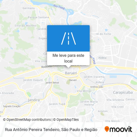 Rua Antônio Pereira Tendeiro mapa