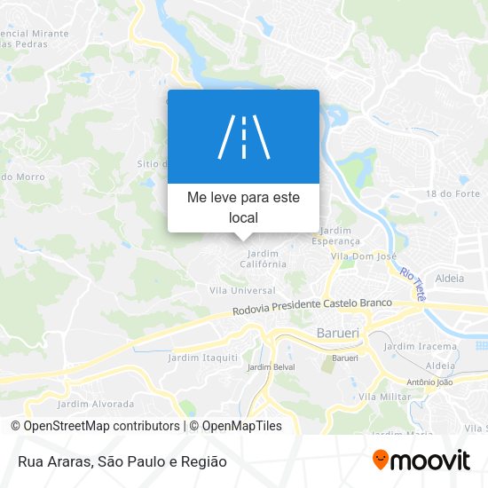 Rua Araras mapa
