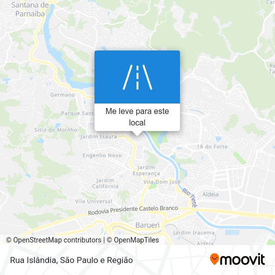 Rua Islândia mapa