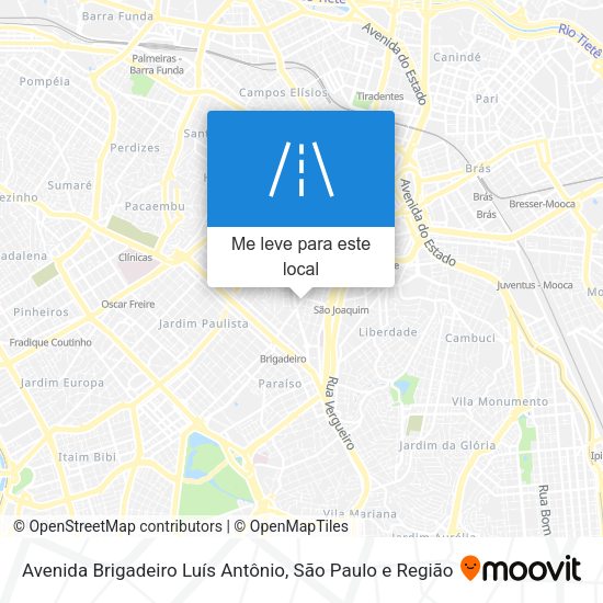 Avenida Brigadeiro Luís Antônio mapa
