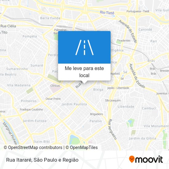 Rua Itararé mapa