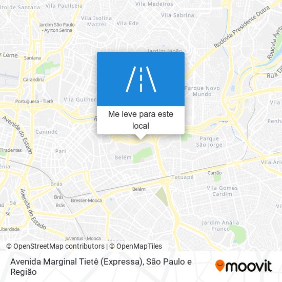 Avenida Marginal Tietê (Expressa) mapa