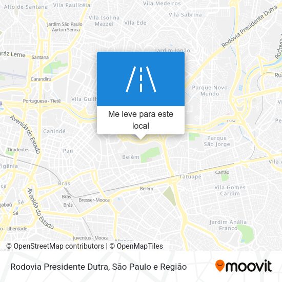 Rodovia Presidente Dutra mapa