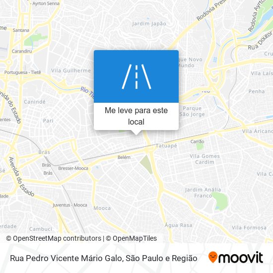 Rua Pedro Vicente Mário Galo mapa