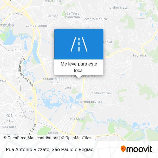 Rua Antônio Rizzato mapa