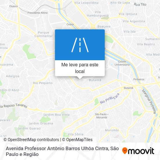 Avenida Professor Antônio Barros Ulhôa Cintra mapa