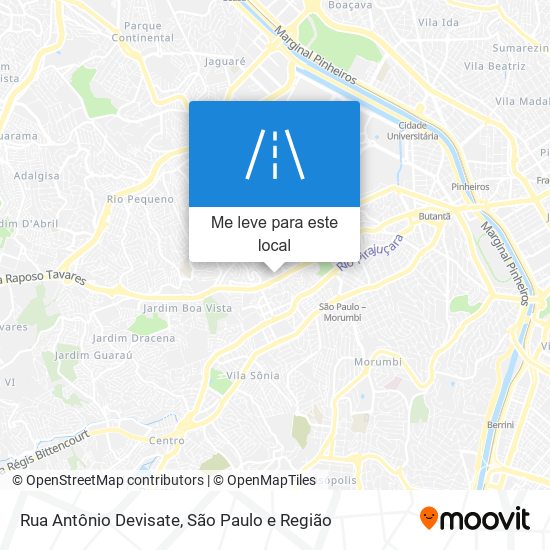 Rua Antônio Devisate mapa