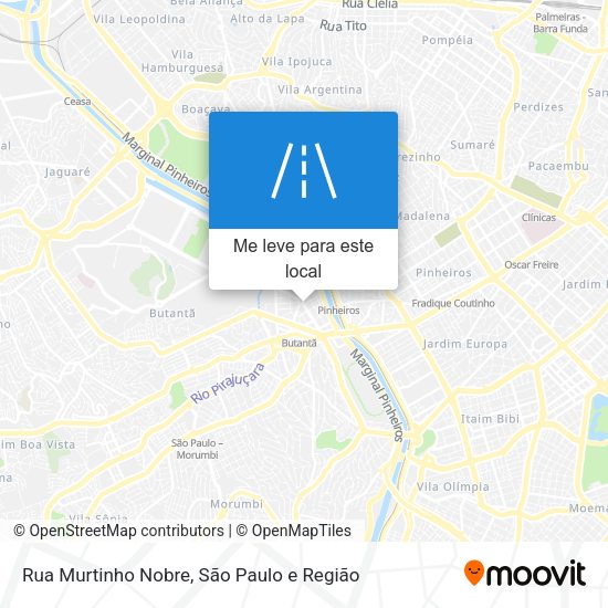 Rua Murtinho Nobre mapa