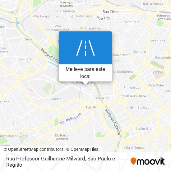 Rua Professor Guilherme Milward mapa