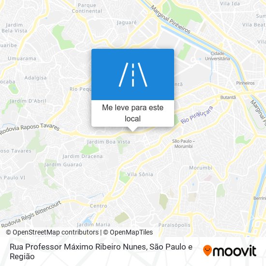 Rua Professor Máximo Ribeiro Nunes mapa