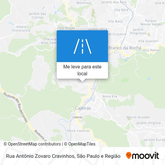 Rua Antônio Zovaro Cravinhos mapa