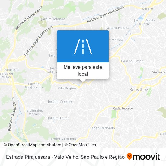Estrada Pirajussara - Valo Velho mapa