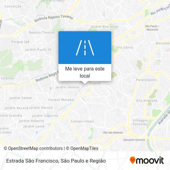 Estrada São Francisco mapa
