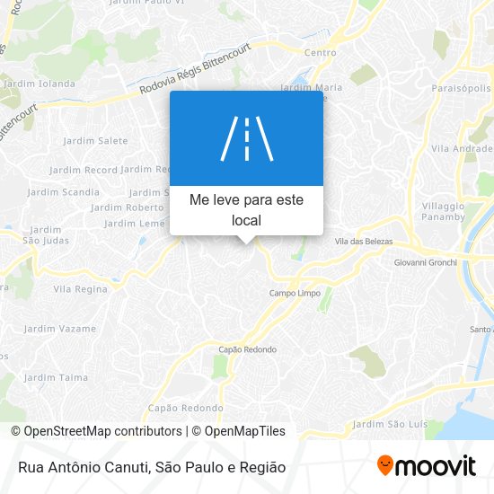 Rua Antônio Canuti mapa