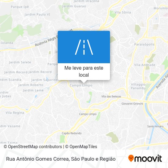 Rua Antônio Gomes Correa mapa