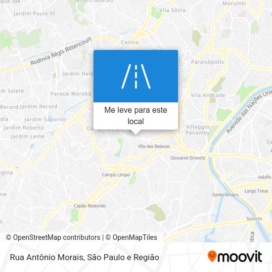 Rua Antônio Morais mapa