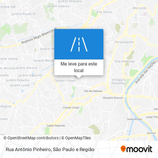 Rua Antônio Pinheiro mapa