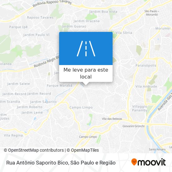 Rua Antônio Saporito Bico mapa