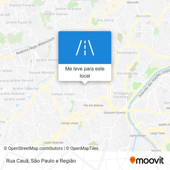 Rua Cauã mapa