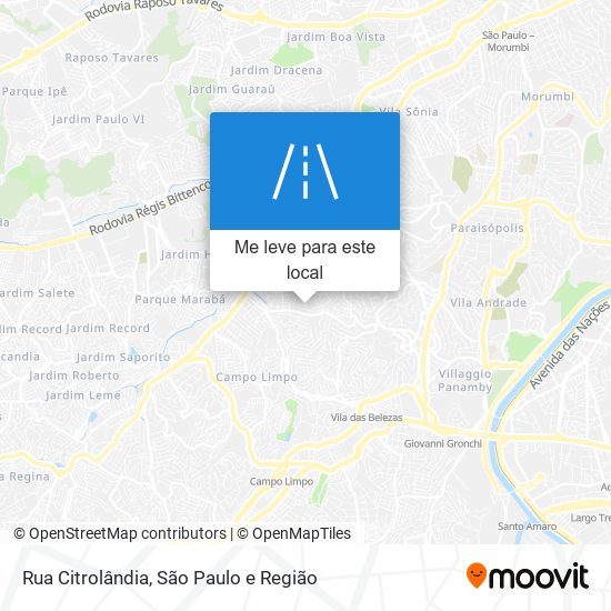 Rua Citrolândia mapa