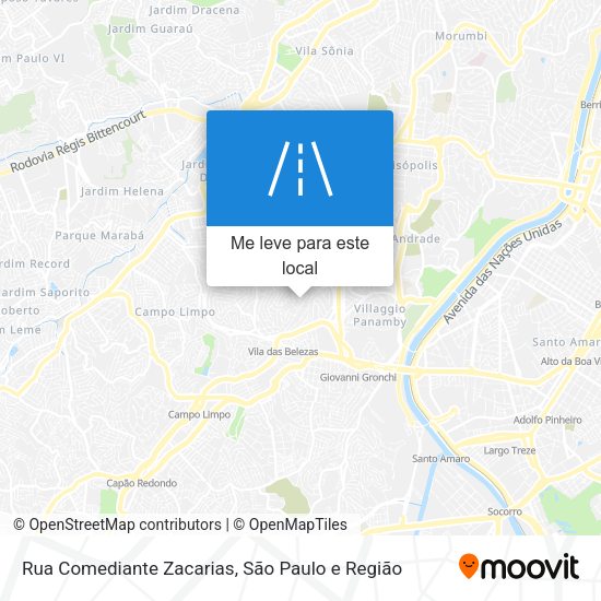 Rua Comediante Zacarias mapa