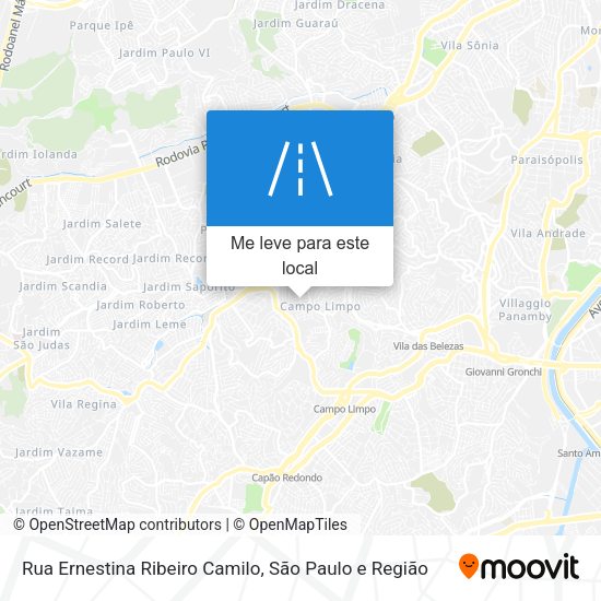 Rua Ernestina Ribeiro Camilo mapa