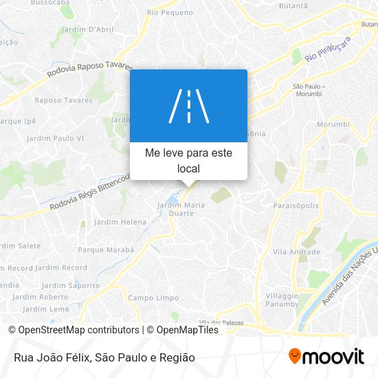 Rua João Félix mapa
