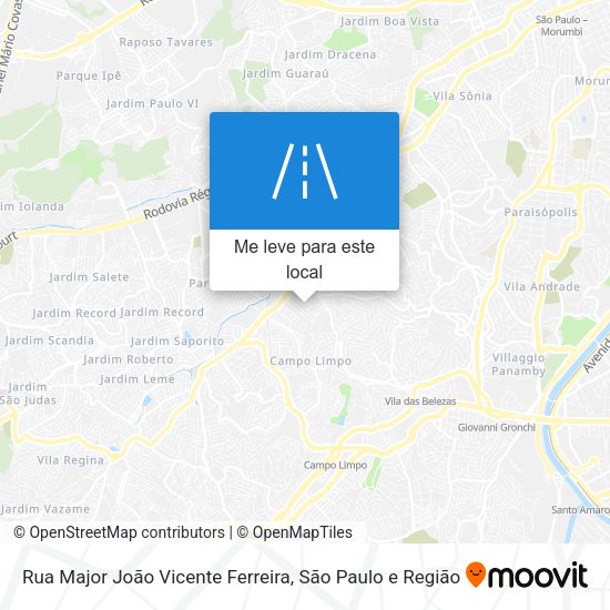 Rua Major João Vicente Ferreira mapa