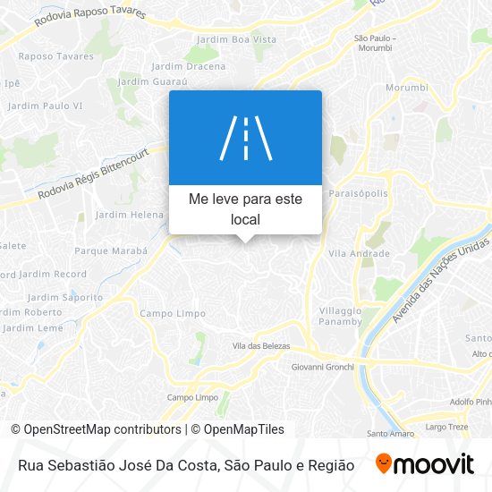 Rua Sebastião José Da Costa mapa