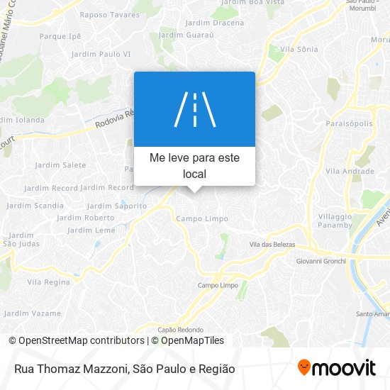 Rua Thomaz Mazzoni mapa